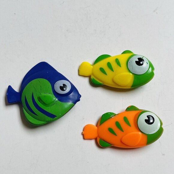 Plastic FishMini Figure Colorful Figurine Marine Ocean Kids Toy Set of 3 - Picture 1 of 3